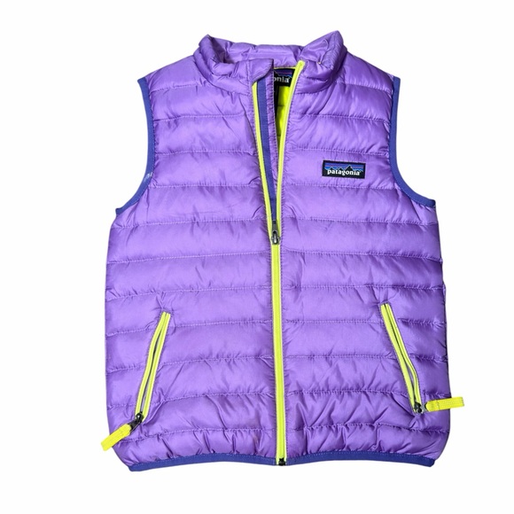 Patagonia Other - Patagonia Toddler Purple & Lime Green Puffer Vest